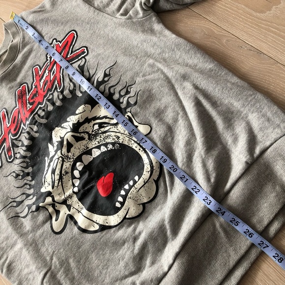 Hellstar Studios 'Records' Los Angeles Crewneck Sweatshirt Heather Grey Size L - Picture 5 of 12